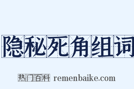 隐秘死角组词是什么意思的图片